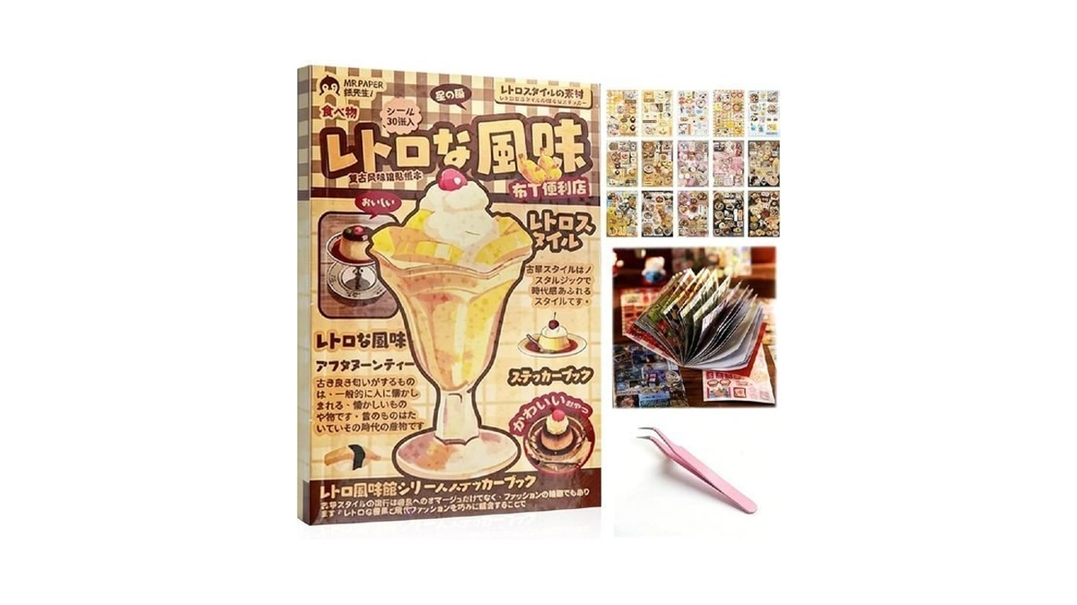 Vintage Japanese Sticker Book For Adults 30 Sheets... - Coupon