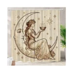 Batmerry Art Nouveau Moon Decorative Shower Curtain... - Coupon