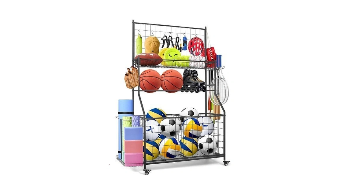 Rumizira Sports Equipment Organizer Garage Ball... - Coupon