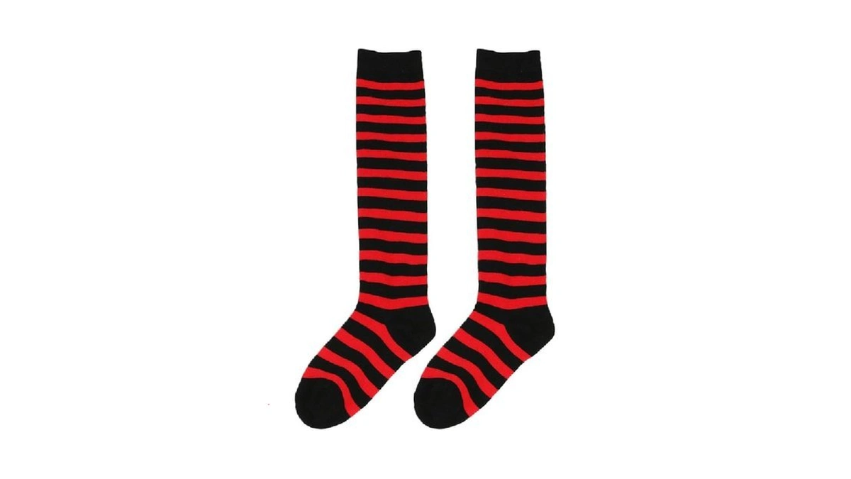 Warmbaby Striped Socks For Girls Kids Red And Black... - Coupon