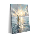 Jesus Walking On Water Canvas Wall Art Christian... - Coupon