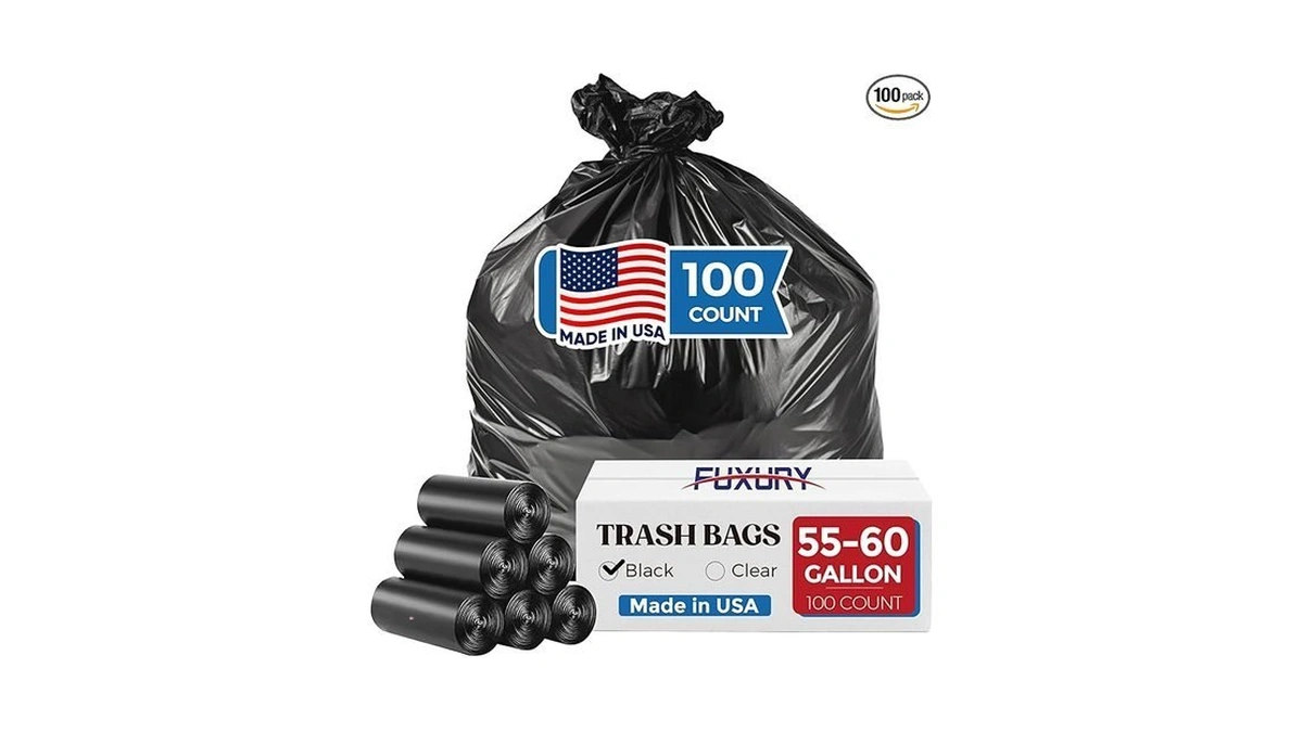 Fuxury 60 Gallon Trash Bags Medium Duty 100 Count... - Coupon