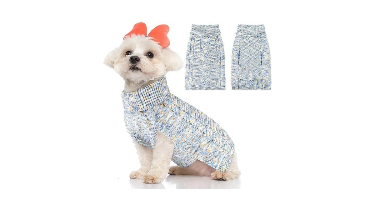 Slowton Small Dog Sweater - Turtleneck Pullover Dog... - Coupon