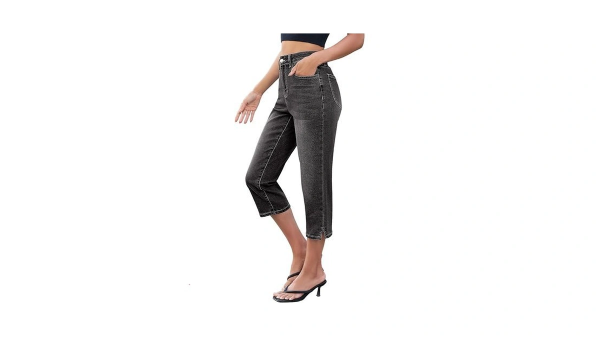 Luvamia Stretch Denim Capris For Women Stretch Jean... - Coupon