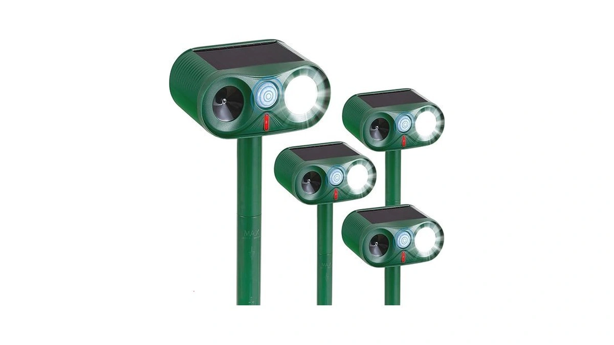 4pack Solar Ultrasonic Animal Repeller With Strobe... - Coupon