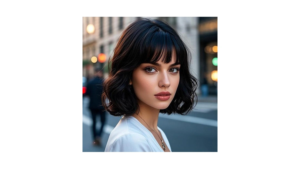 Sarensall Black Wig For Women Short Wavy Bob Wig... - Coupon