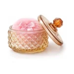 Vintage Crystal Dusting Jar Velvet Body Powder Puff... - Coupon