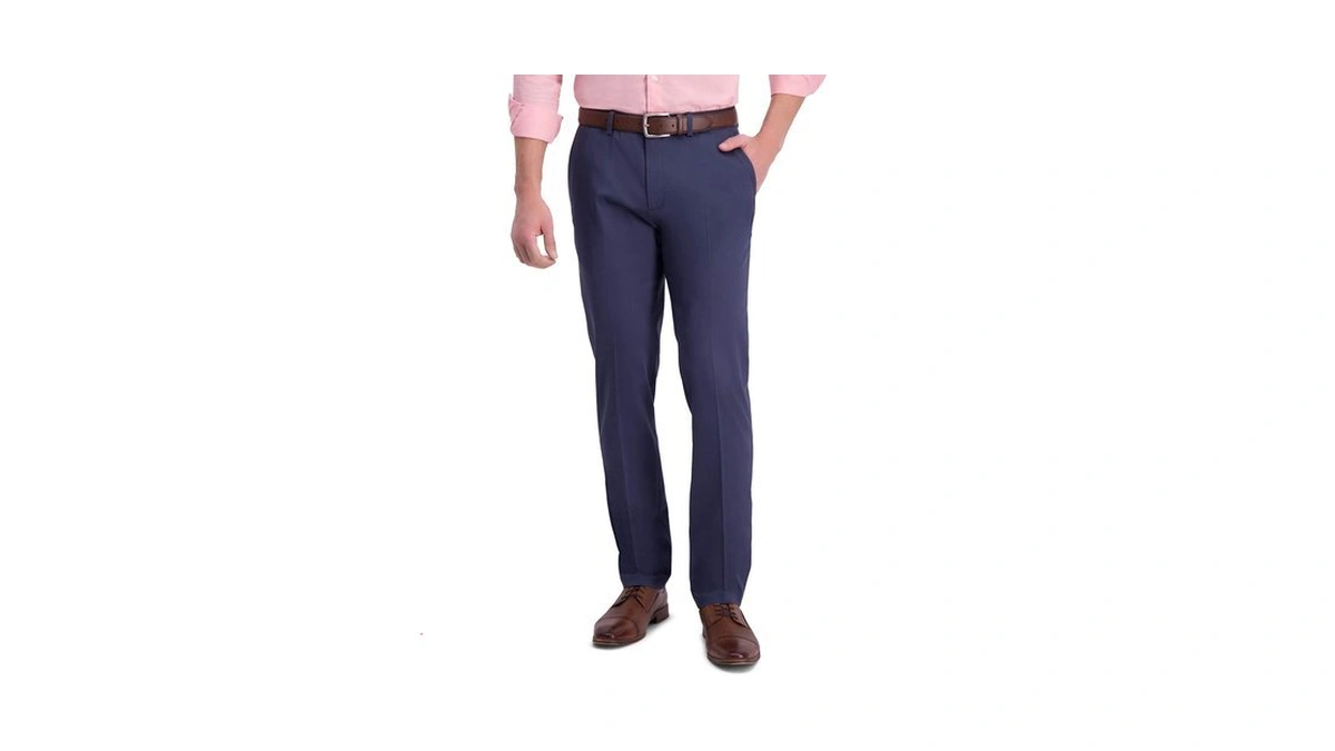 Haggar Men S Iron Free Khaki Classic Pleat Front... - Coupon