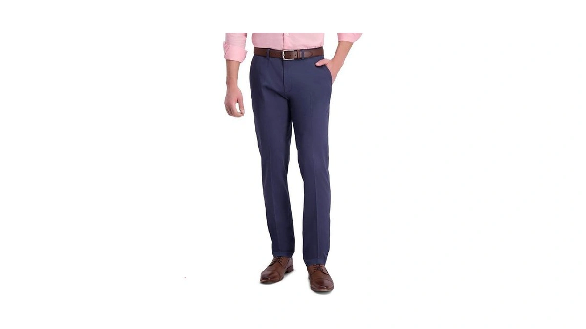 Haggar Men S Iron Free Khaki Classic Pleat Front... - Coupon