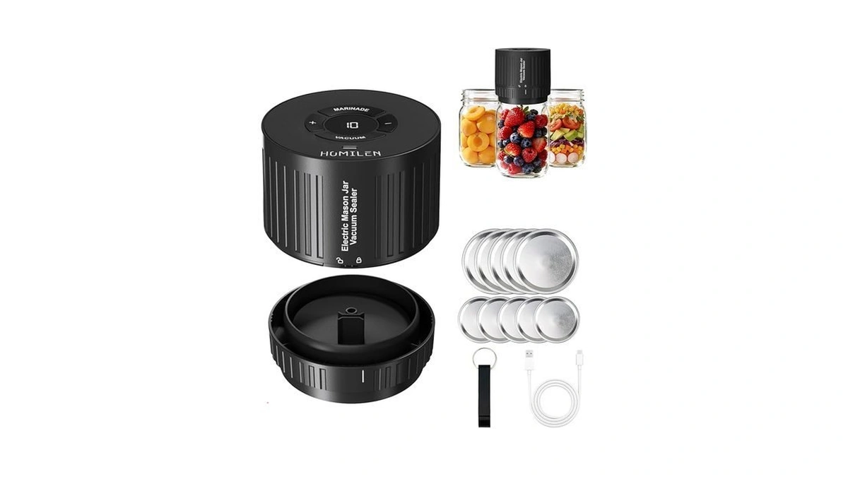 Homilen Electric Mason Jar Vacuum Sealer Kit - 2... - Coupon