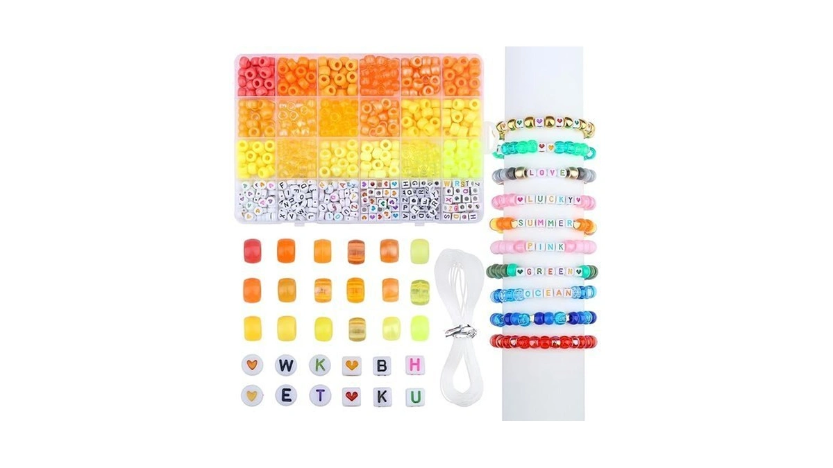 Xiannvxi 24colours Yellow Pony Beads For Bracelet... - Coupon