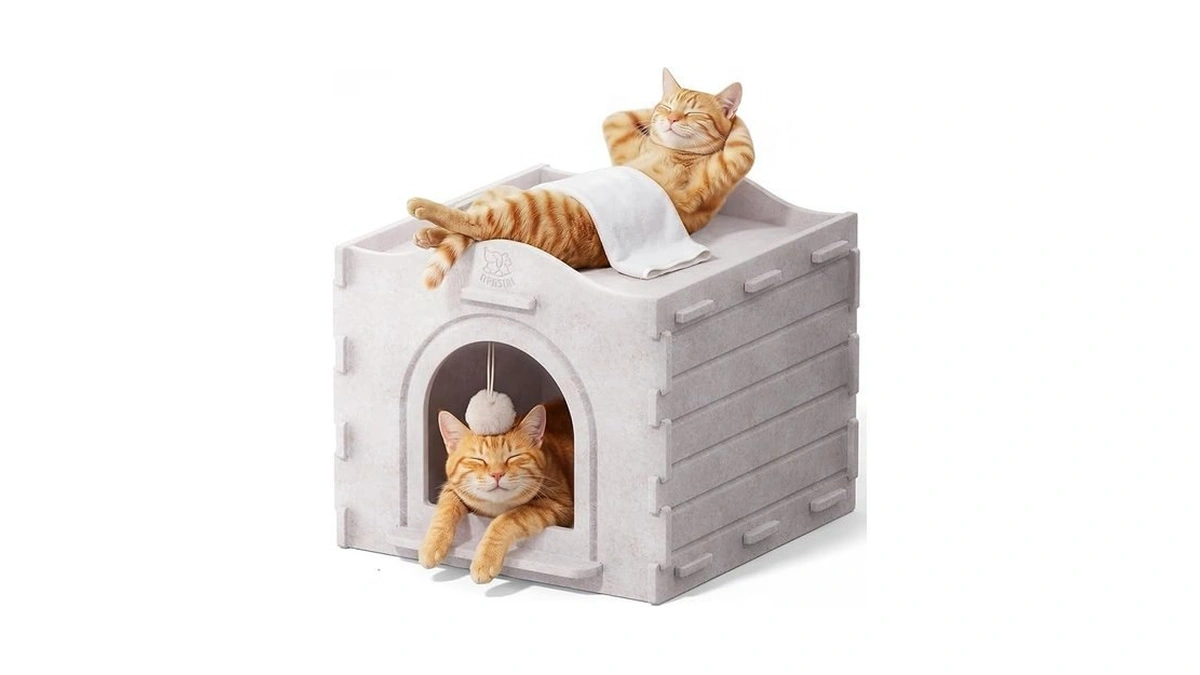 Apasiri Cat Bed Cave For Indoor Cats New Felt Cat... - Coupon