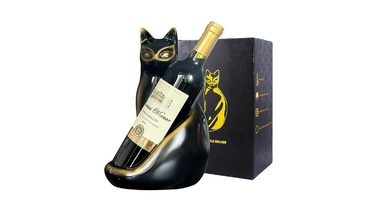 Maihom Cat Wine Bottle Holder Decorative Tabletop... - Coupon