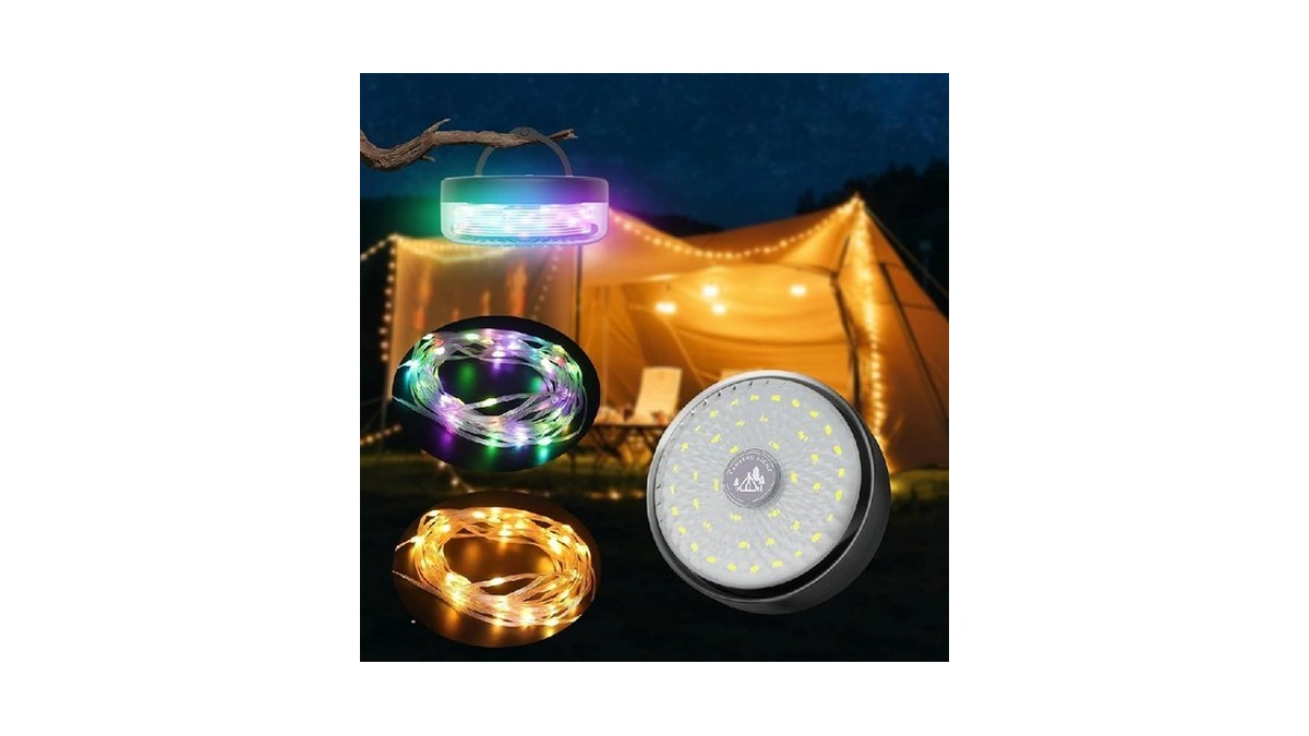Camping String Lights 32 8ft 2 In 1 Outdoor Camping... - Coupon