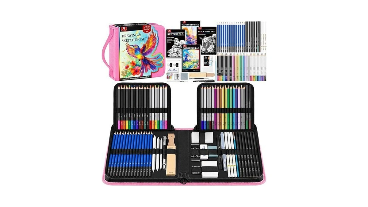 133 Pcs Art Supplies Sketching Kit Pro Drawing... - Coupon