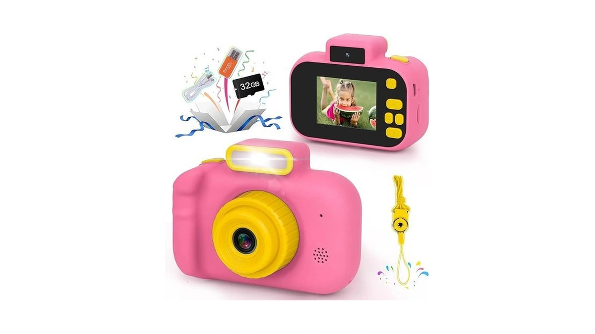 Kids Camera Toddler Selfie Digital Pink Camera... - Coupon
