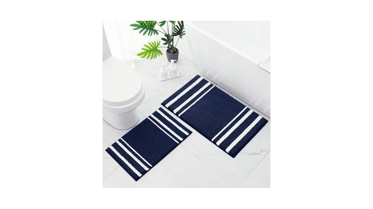 Homeideas Bathroom Rug Set 2 Piece Striped Super... - Coupon