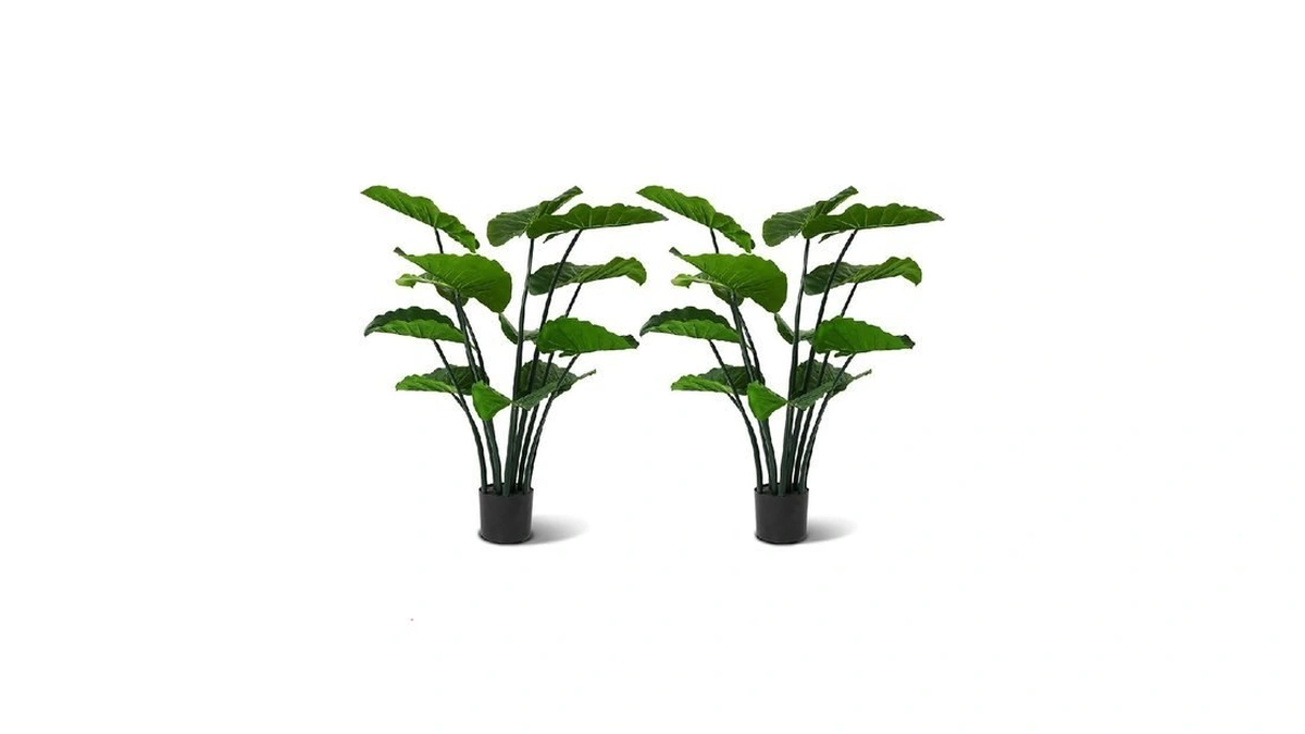 Famigmo 3 6ft Fake Plants 12 Leaf Dripping Guanyin... - Coupon