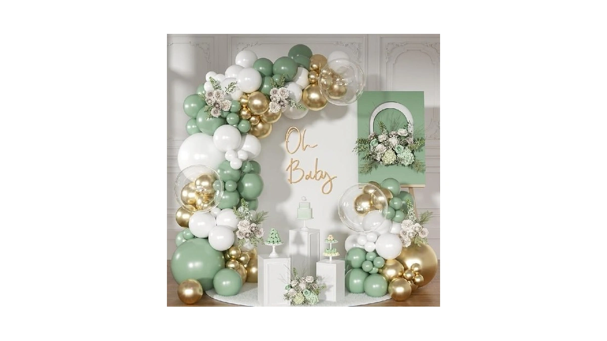 Nuttybash Sage Green Balloon Arch Kit 126 Pcs... - Coupon