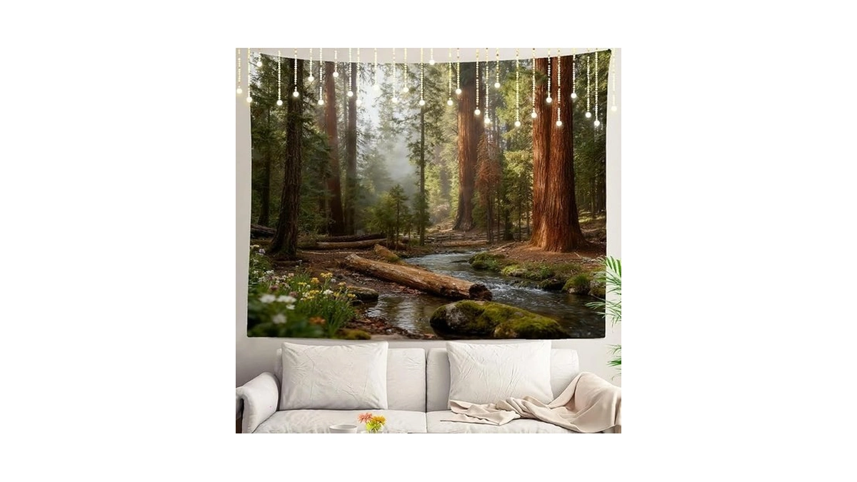 Shrahala Autumn Tree California Green Wall Tapestry... - Coupon