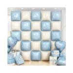 Blue White Square Foil Balloon Wall 25pcs Double... - Coupon