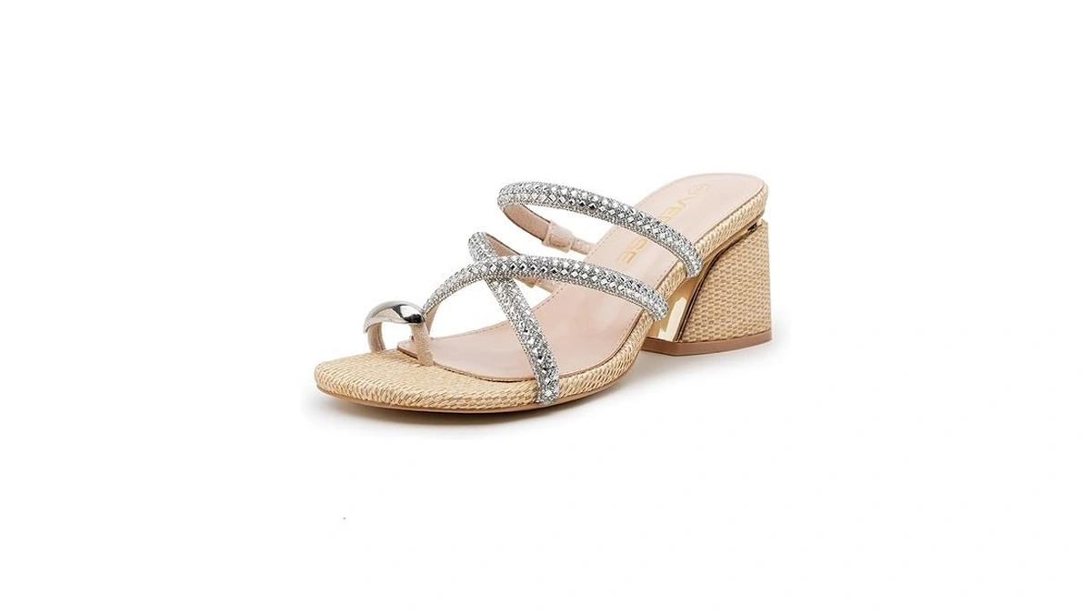Vepose Women S Apricot Heeled Sandals 3 Inch Chunky... - Coupon