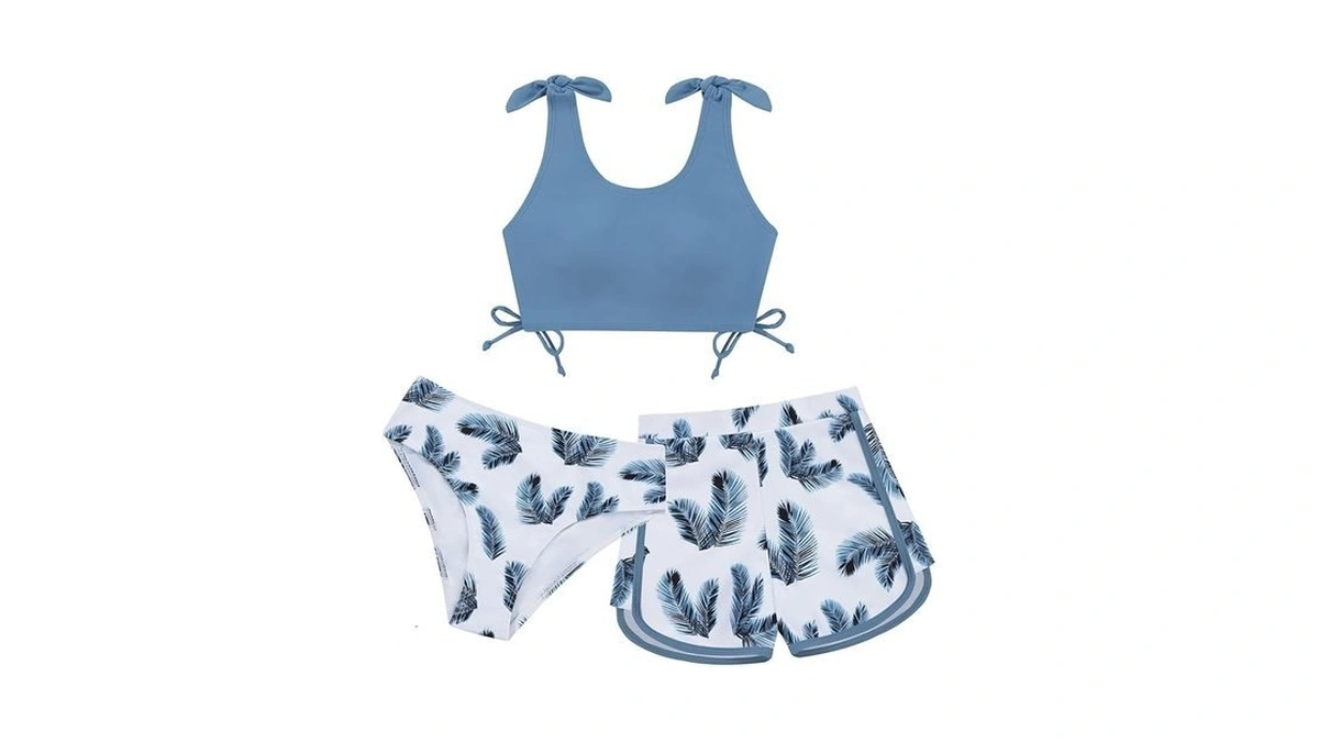 Weixinbuy Girls Swimsuit Bikini Set 3 Piece Kids... - Coupon