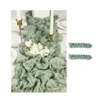 2 Pack Sage Green Cheesecloth Table Runners 35x120... - Coupon