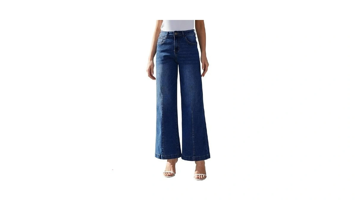 Yewfirm Wide Leg Jeans Woman Stretch Bell Bottom... - Coupon