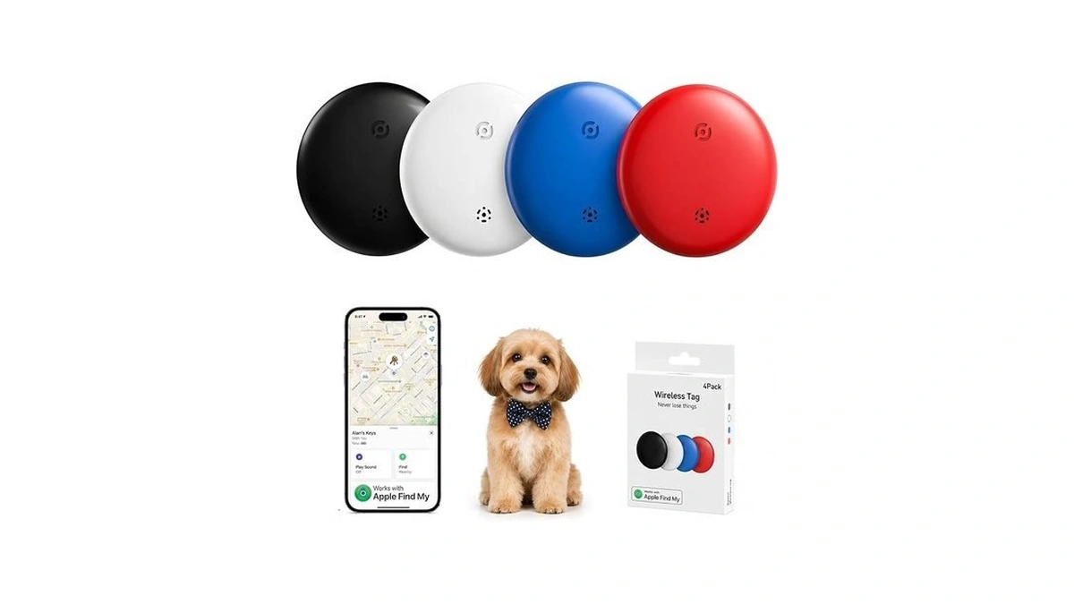 Air Tags Tracker 4 Pack Bluetooth Item Finder Works... - Coupon
