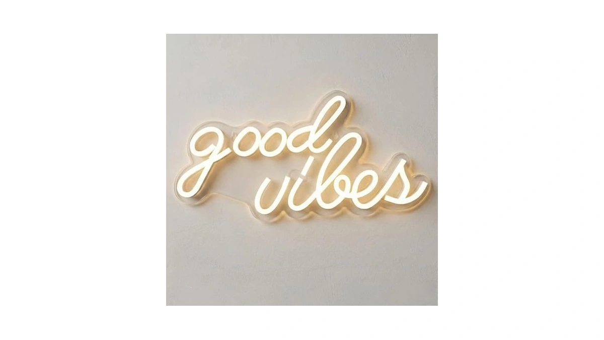 Decanit Good Vibes Neon Sign Warm White Boho Led... - Coupon