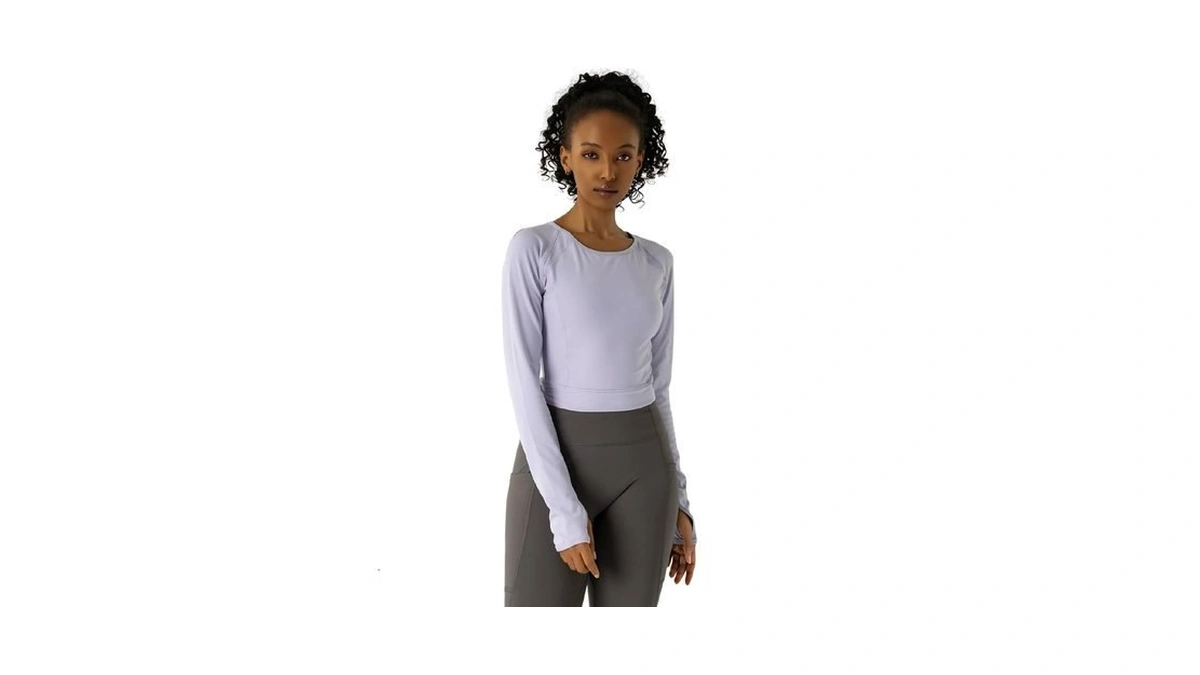 Women S Long-sleeve Crop Top - Open Back Tie... - Coupon