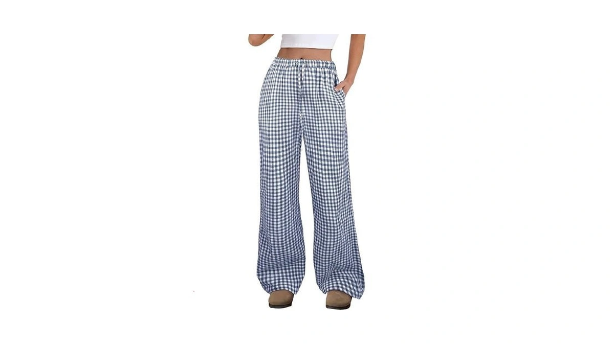 Anrabess Women S Striped Gingham Pants 2026 Spring... - Coupon