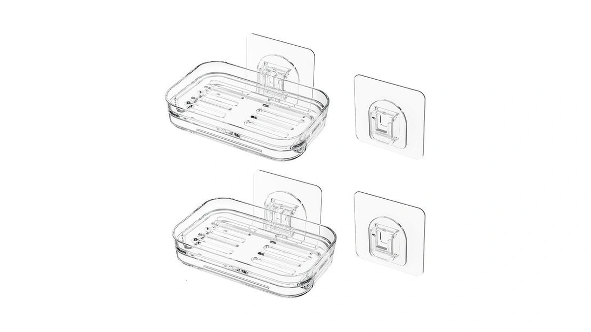 Bar Soap Dish 2 Pack Self Draining Soap Holder For... - Coupon