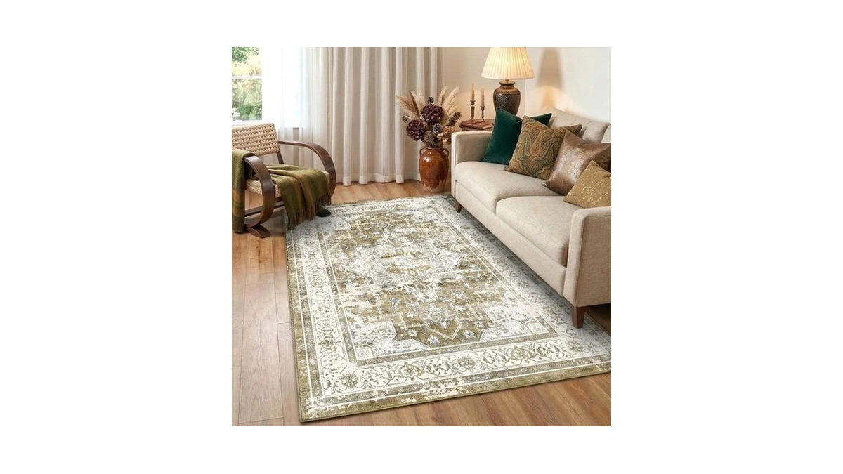 Syrlfar 5x7 Area Rugs Living Room Rug Washable... - Coupon