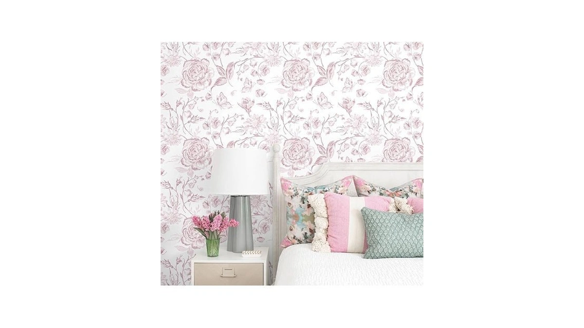 Yasinet Pink Floral Wallpaper Boho Peel And Stick... - Coupon