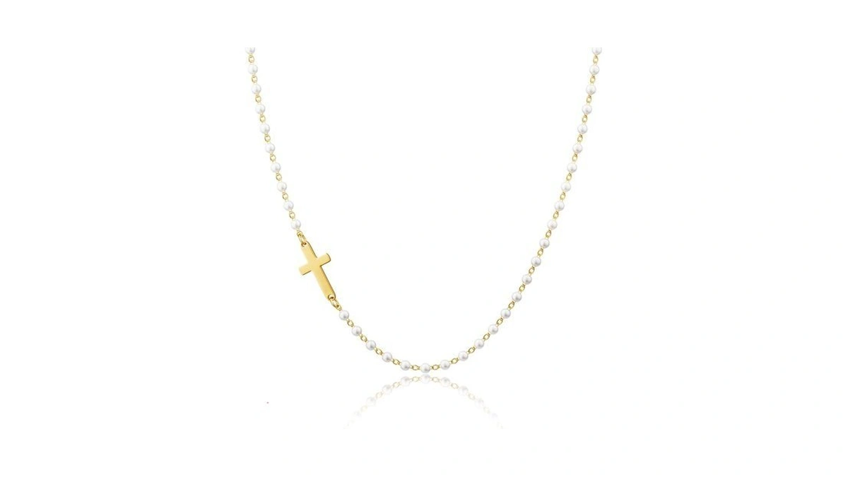 Moodear Cross Necklace For Women - Dainty Sideway... - Coupon