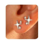 Silver Earrings For Women Trendy 14k White Gold... - Coupon