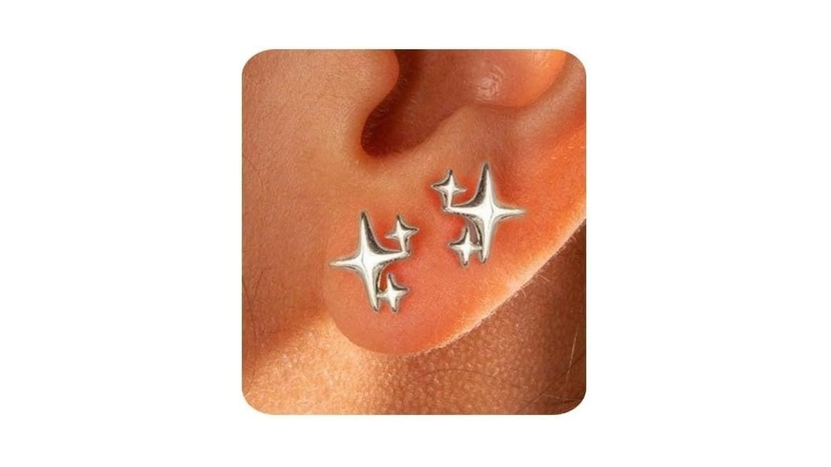 Silver Earrings For Women Trendy 14k White Gold... - Coupon