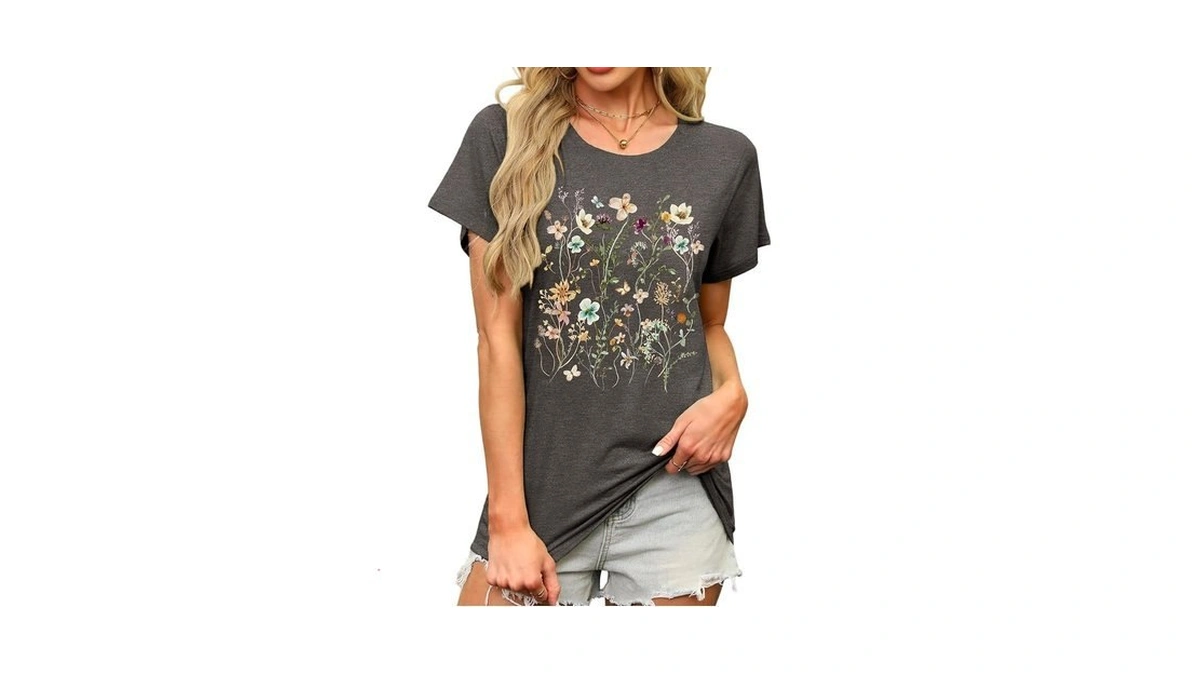 Mapick Women S Floral Graphic Tees Short Sleeve... - Coupon