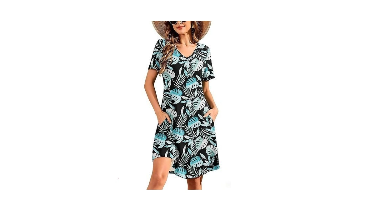 Dearcase Women S Summer Dresses Floral Short Sleeve... - Coupon
