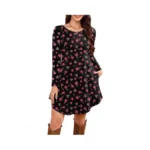Dearcase Women S Long Sleeve T Shirt Dress Floral... - Coupon