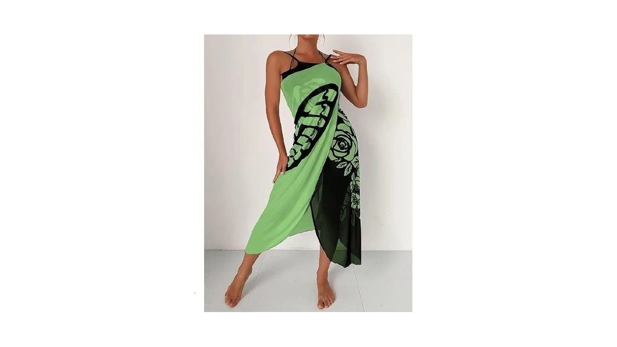 Womens Butterfly Floral Beach Cover Up Dress... - Coupon