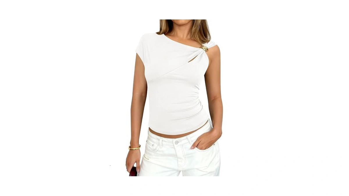 Prettygarden Womens Summer Tops 2026 One Shoulder... - Coupon