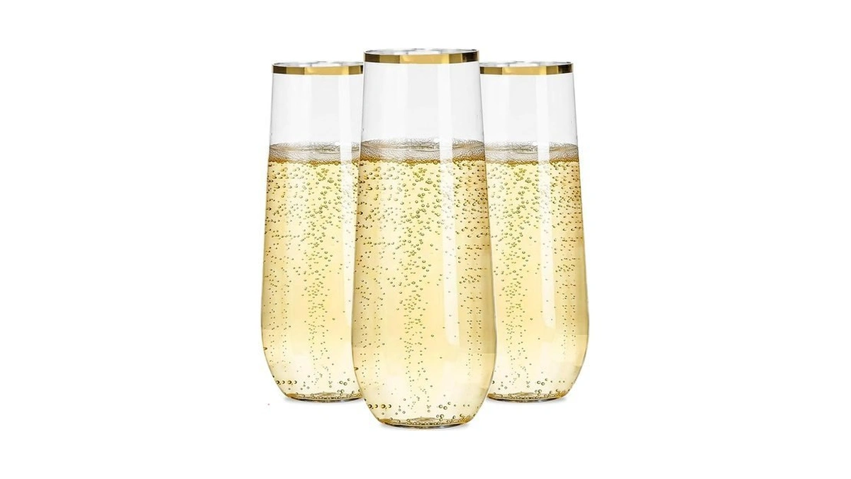 Ciaell 24 Pack Gold Plastic Champagne Flutes - 9 Oz... - Coupon