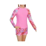 Alakuoti Girls Rash Guard Swimsuit Two Piece... - Coupon