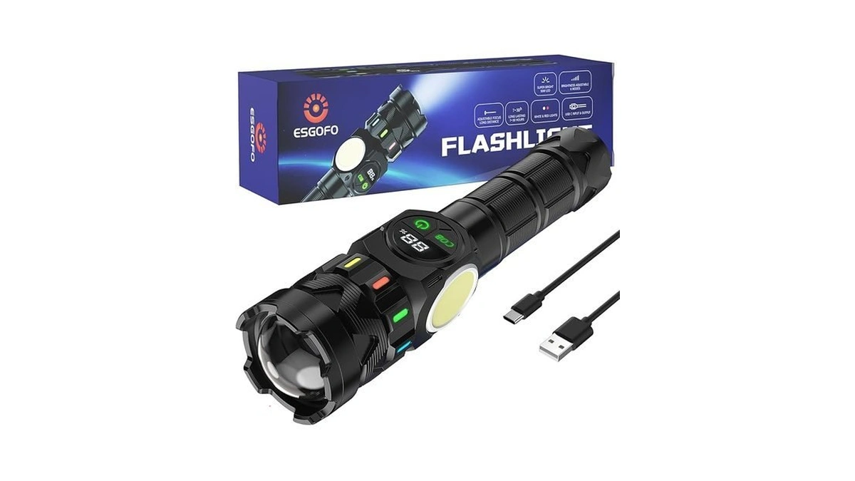 Esgofo Rechargeable Flashlights High Lumens 100000... - Coupon