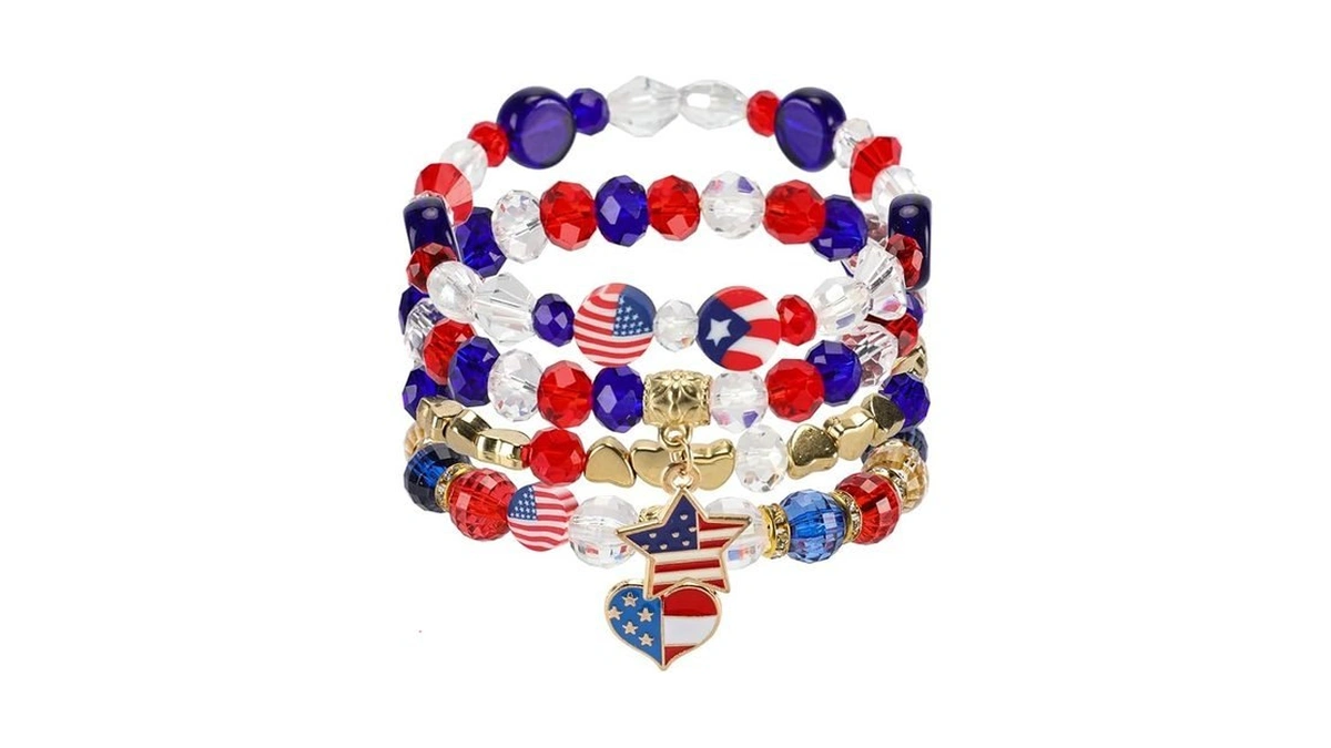 4th Of July Bracelets Usa Flag Stars Stripes... - Coupon