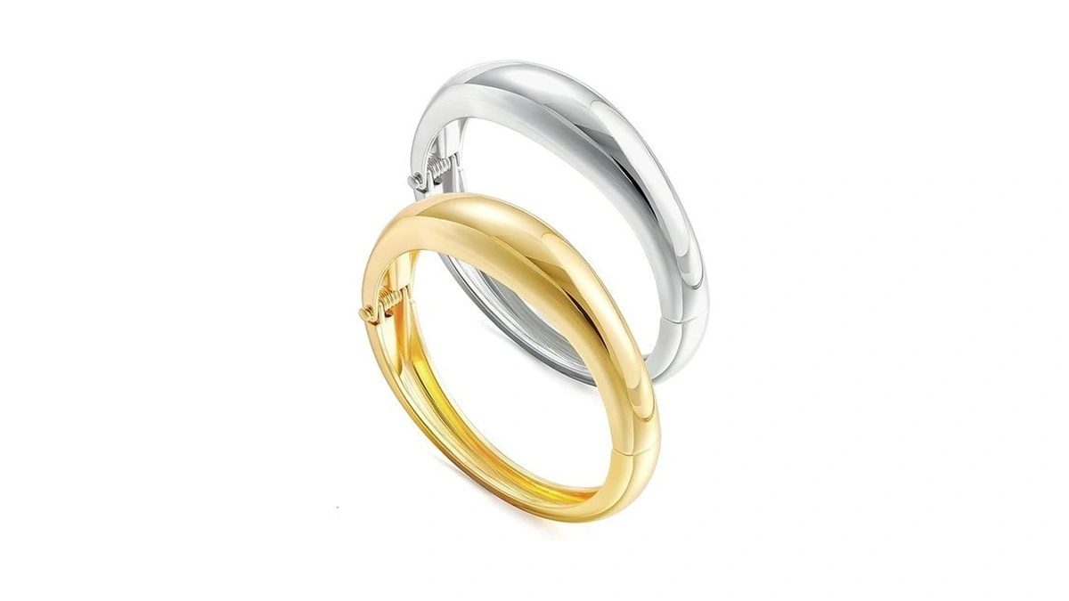 Gold Silver Chunky Bangles Bracelet For Women... - Coupon