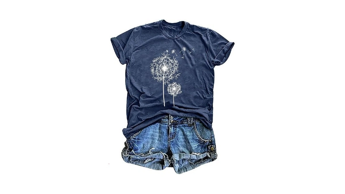 Women Dandelion Shirts Cute Dandelion Print Graphic... - Coupon